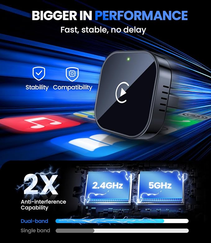 Teeran Wireless CarPlay Adapter 2025 Upgrade Wired CarPlay to Wireless - Image 5
