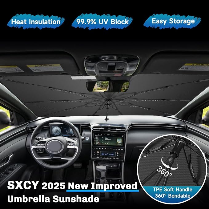 SXCY for 2022-2025 Hyundai Santa Cruz Windshield Umbrella Sunshade for 2024 - Image 4