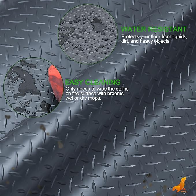 SEAL 5 x 20 Ft Premium Garage Floor Mat, Solid 2.8mm Thick Gray Commercial - Image 4