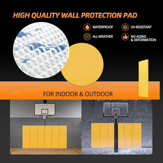 PROGOAL 2"/4" Thick Foam Protection Wall Pad，Gym Basketball-Court - Image 5
