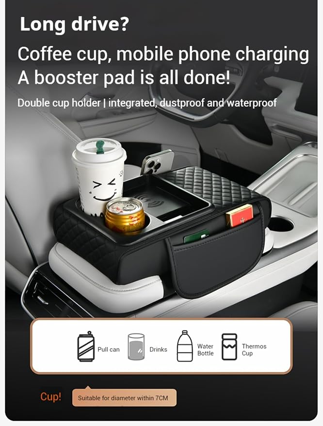 Upgrade Arm Rest Cover for Car, 5-in-1 Middle Console Cover Cushion Pad - Image 3