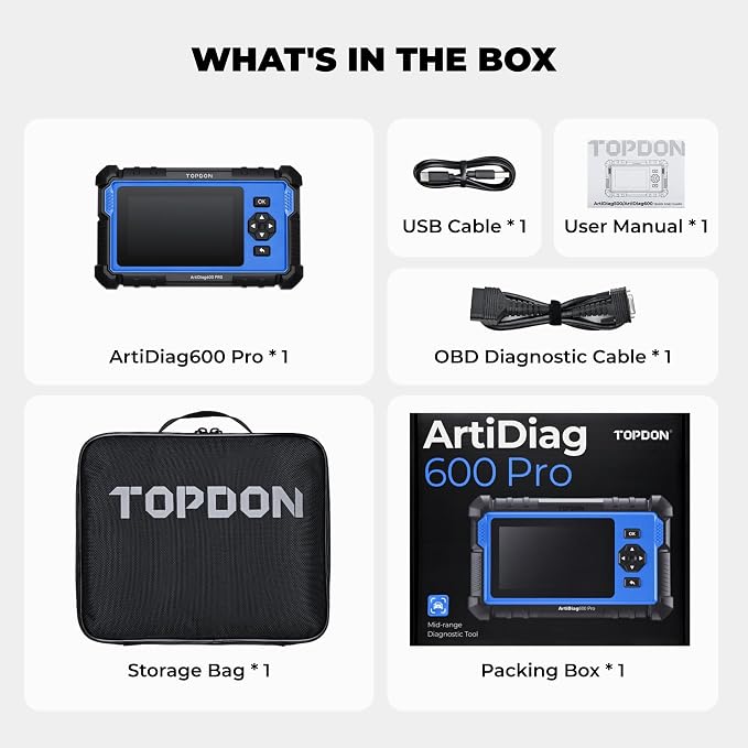 TOPDON ArtiDiag600 Pro, OBD2 Scanner Diagnostic Tool - Image 9