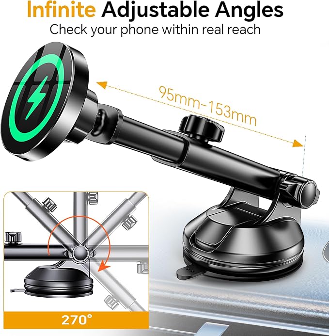Coolpow for MagSafe Car Mount Charger【Ultra Magnet】Magnetic Phone Holders for - Image 6