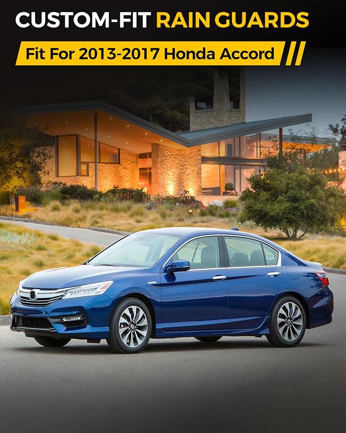 Rain Guards for Car Windows, Tape-On Window Visors Rain Guards Fit for Honda - Image 2