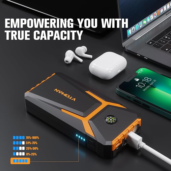 VTOMAN V6 Pro Jump Starter, 2000A Car Battery Jumper Starter Portable - Image 4