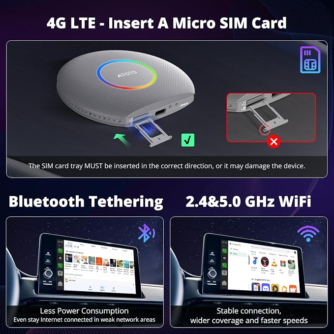 CB6 CarPlay AI Box & Android AI Box, Wireless CarPlay/AndroidAuto Adapter - Image 4