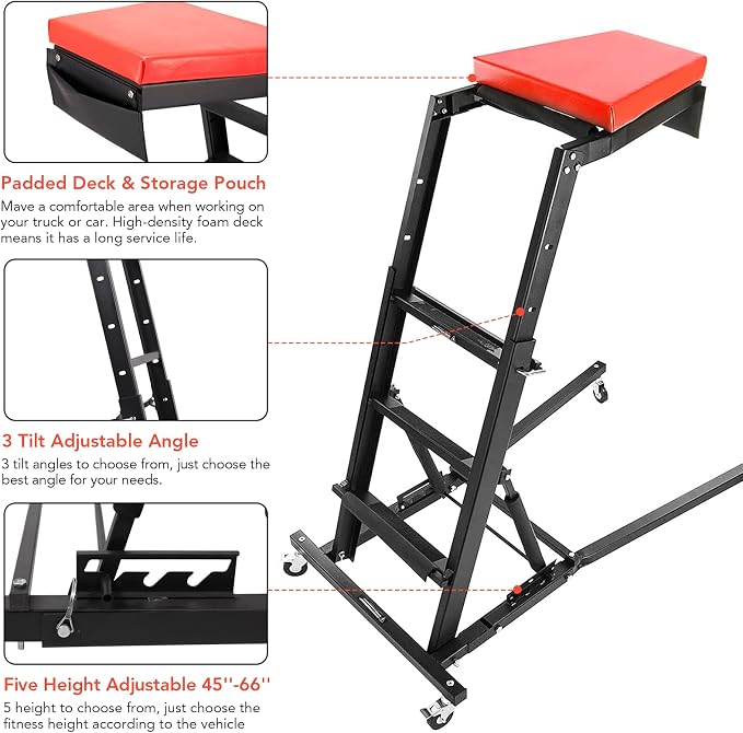 400lbs Foldable High Top Automotive Engine Creeper - Image 6