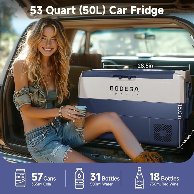 BODEGACOOLER 12 Volt Car Refrigerator, 53 Quart Portable Car Freezer Fridge - Image 2