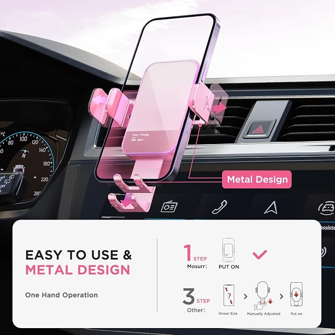 Wireless Car Charger, 【7 Colored LED Backlit】 15W Auto Clamping Car Charger - Image 5