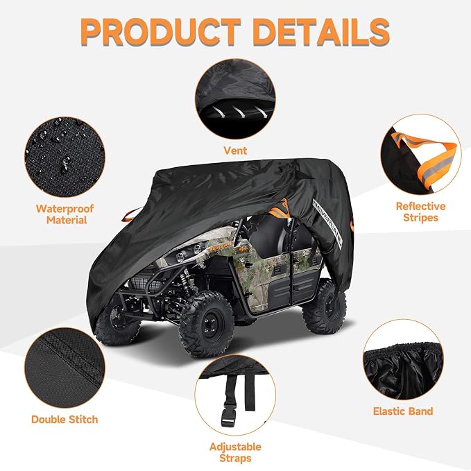 NEVERLAND UTV Cover Heavy Duty Ranger Cover Waterproof 2-3 Seater/4-6 Seater - Image 4