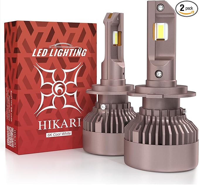 HIKARI WINGS H7 Fog Light, 50000LM Pure White 6000K LED Bulbs, Plug & Play IP68 by HIKARI