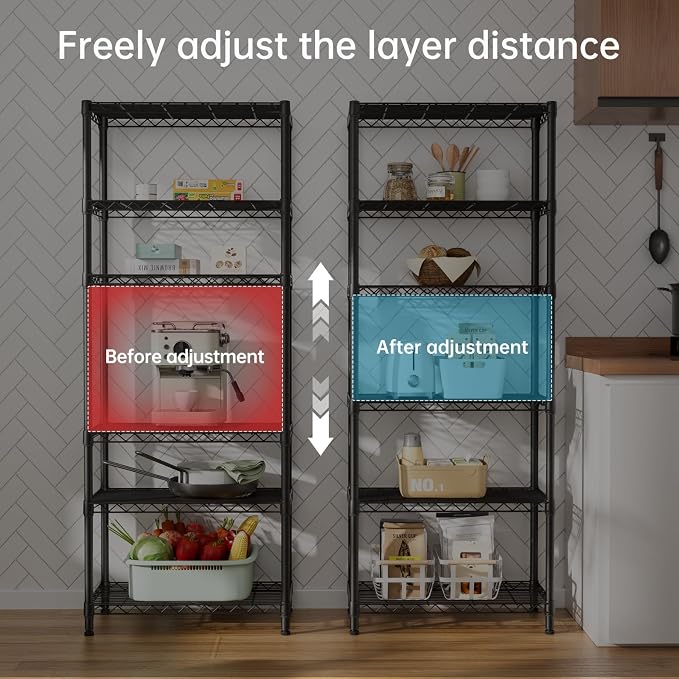 SINGAYE 6 Garage Heavy Duty Shelving Unit Kitchen Pantry Close Home Organizers - Image 4