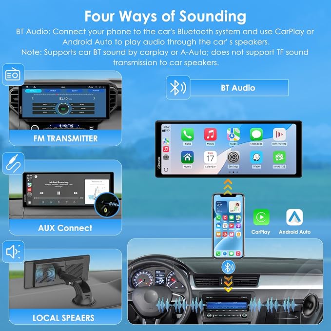 CARPURIDE 10.26 Inch Wireless/Wired Apple CarPlay, Android Auto and Mirror Link - Image 7