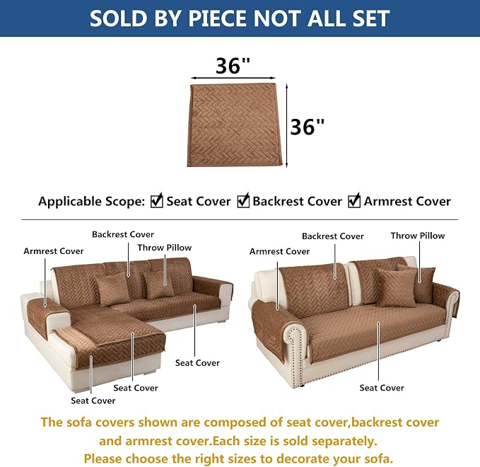 Eismodra Couch Cover, Sectional Couch Covers, Sofa Covers - Image 5