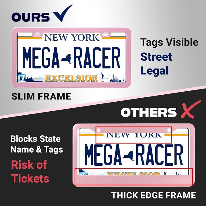 Premium Princess Pink License Plate Frame – 1 Pack, Rust-Free Stainless Steel - Image 6