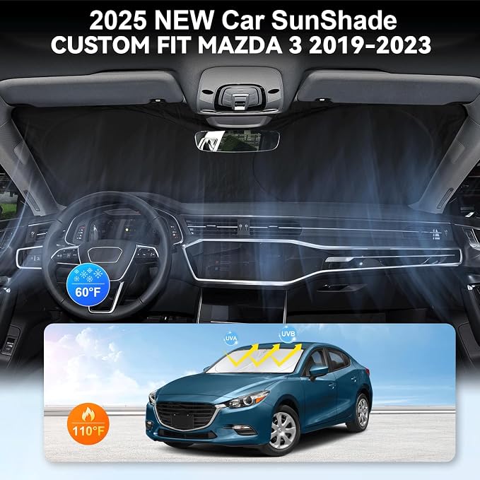 Custom Fit Mazda 3 Windshield Sunshade - Image 4
