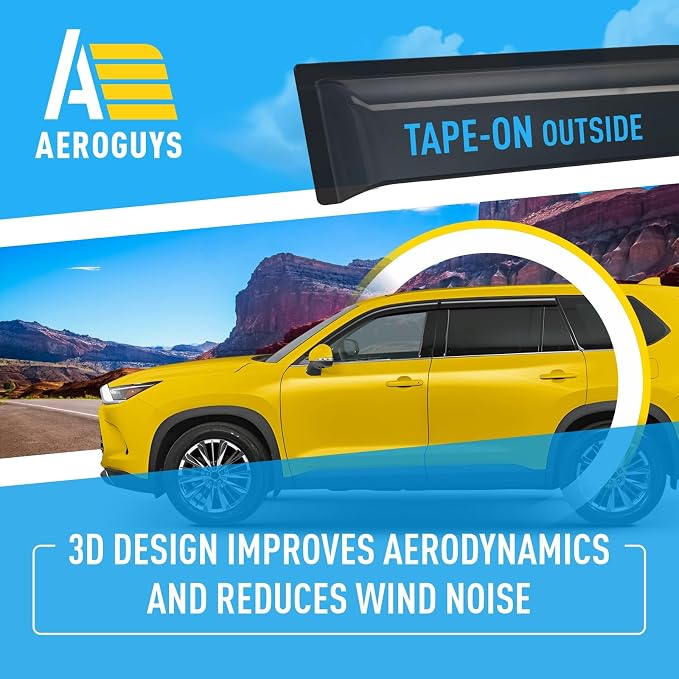 Extra Durable Window Deflectors Tape-On Window Visors Rain Guards Fit - Image 5