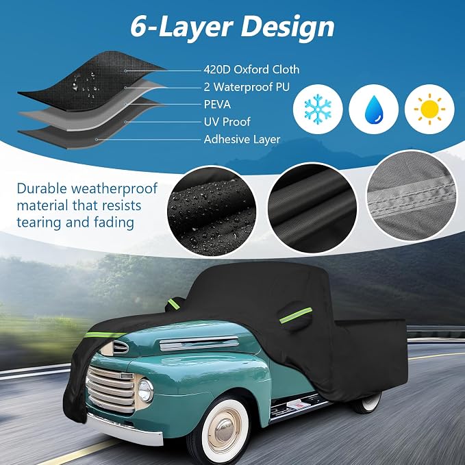 Car Cover for Ford F100 Truck Cover, 420D Oxford Waterproof All Weather Heavy - Image 2
