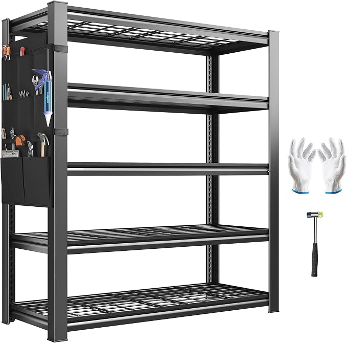 REIBII Storage Shelves, Heavy Duty Garage Shelving Load 2500LBS, 5-Tier Garage by REIBII