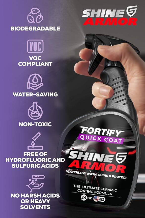 SHINE ARMOR Ceramic Coating Fortify Quick Coat Car Wax Polish Spray Waterless - Image 7