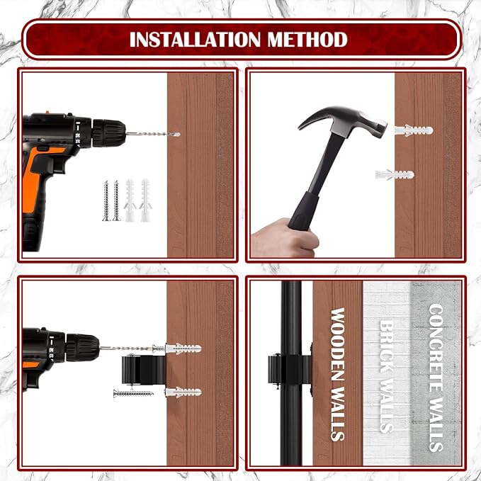 3-H Stainless Steel Broom Holder Wall Mount 15-Pack- Heavy Duty Mop Organizer - Image 6