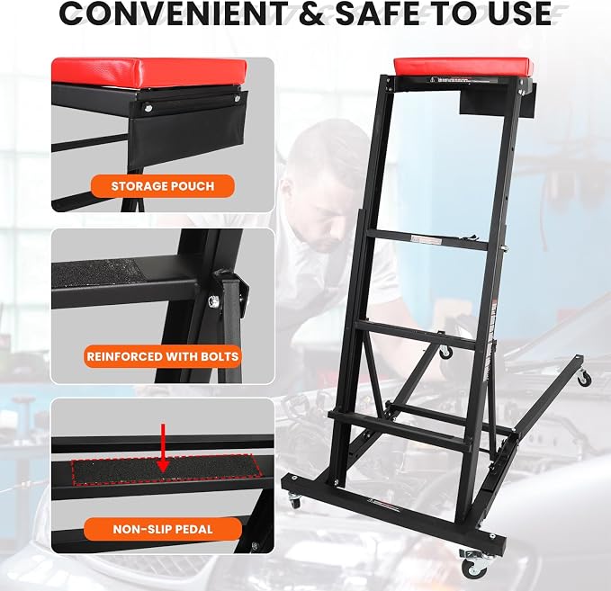 EASYBERG Foldable Topside Creeper, 400LBS Capacity Height Adjustable High Top - Image 5