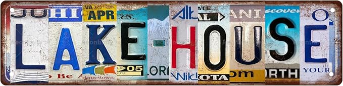 LAKE HOUSE Non-Embossed Vintage Metal Tin Street Sign Bar Cafe Garage Cave Home by Unknown