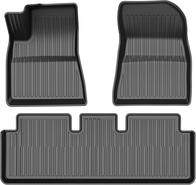 Powerty Floor Mats for 2024 2025 Tesla Model 3 Highland Accessories 1st & 2nd by Powerty