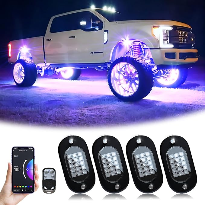 YiLaie RGB LED Rock Lights, 60 LEDs High Brightness Multifunction Neon by YiLaie