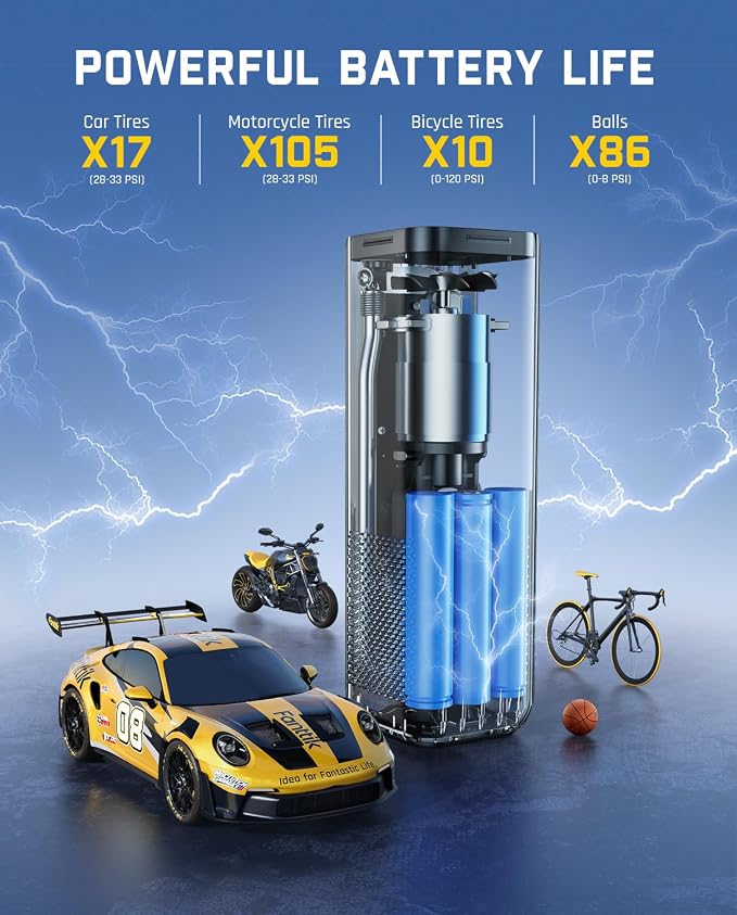 Fanttik X8 APEX Tire Inflator Portable Air Compressor, 1 Min Fast Inflation - Image 3
