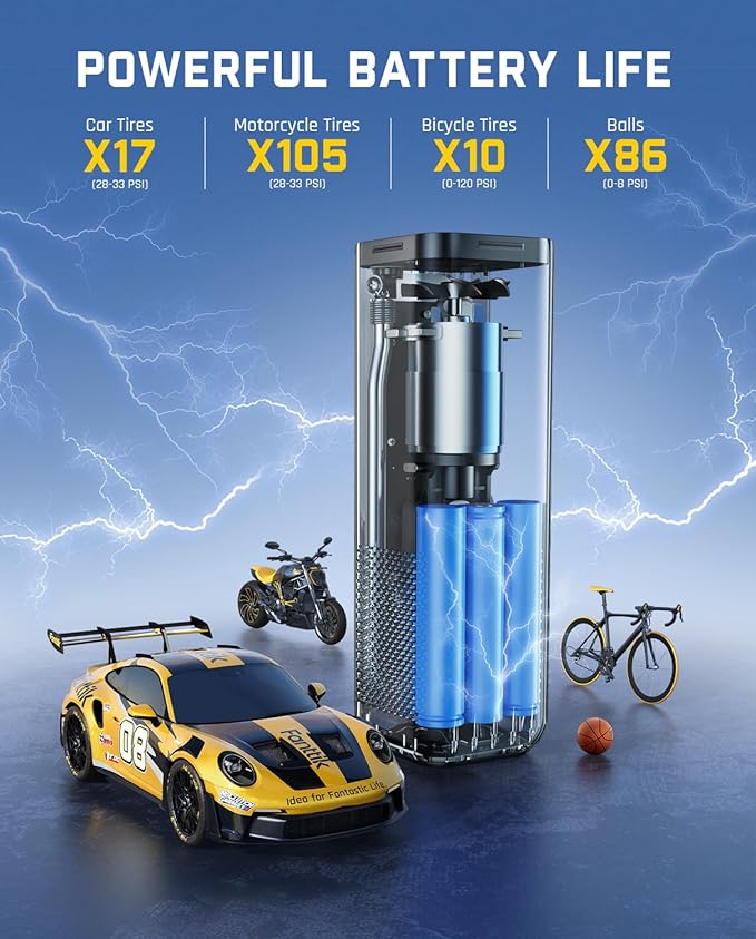 Fanttik X8 APEX Tire Inflator Portable Air Compressor, 1 Min Fast Inflation - Image 3