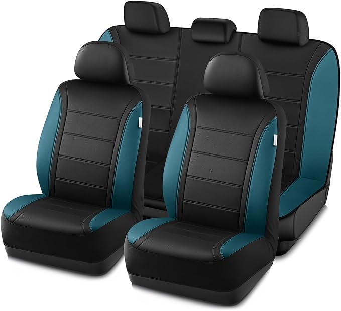 Road Comforts Leather Seat Covers, Breathable Car Seat Covers Full Set by RoadComforts