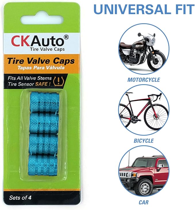 CKAuto Tire Valve Stem Caps, Anodized Aluminum Tire Valve Cap Set, Corrosion - Image 5