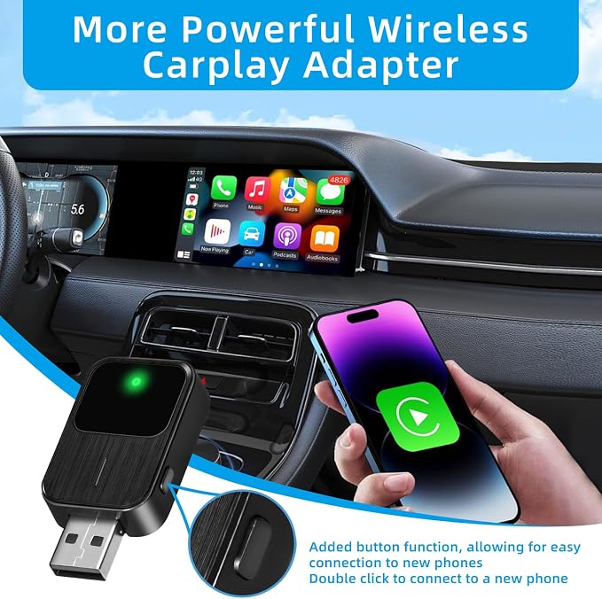 Wireless CarPlay Adapter for Apple, Android Auto Car Adapter 2025, 2in1 Mini - Image 7