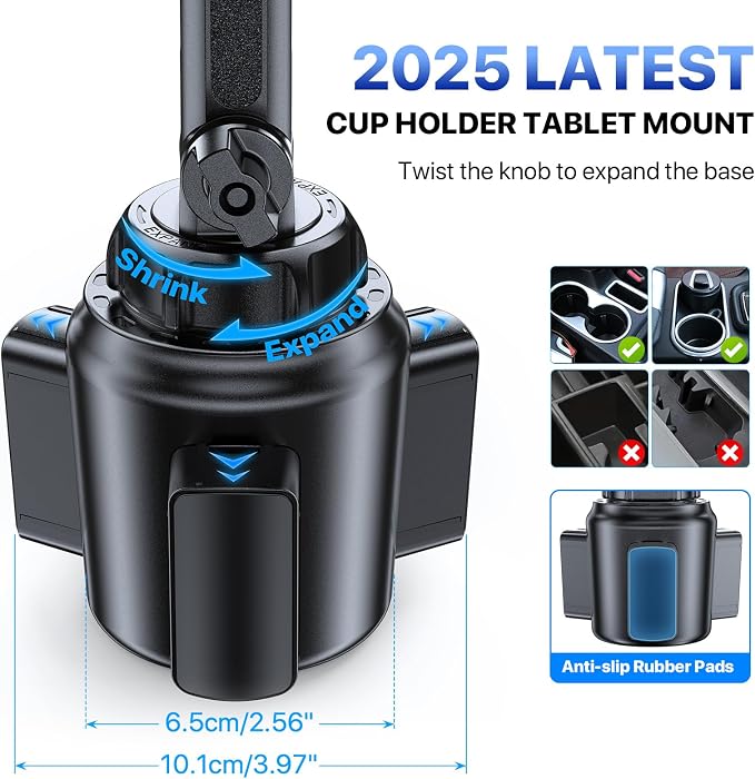Miracase Adjustable Long Neck Car Tablet Holder Compatible - Image 3