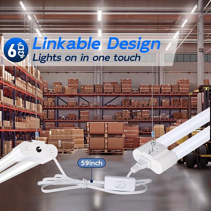 hykolity 6 Pack 4FT Linkable LED Shop Light, Utility Shop Light Fixture - Image 4