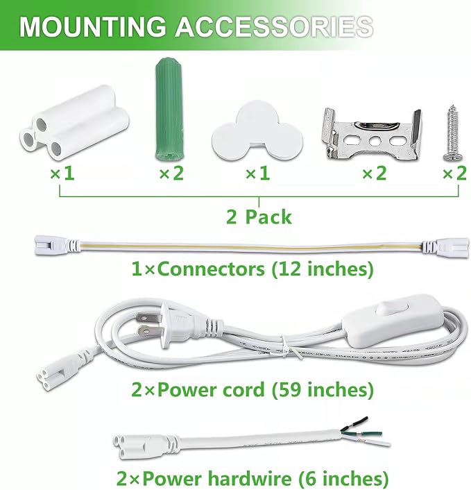 2FT LED Shop Light, 25W 3500LM 6000K/White Super Bright, T8 Integrated LED Tube - Image 5