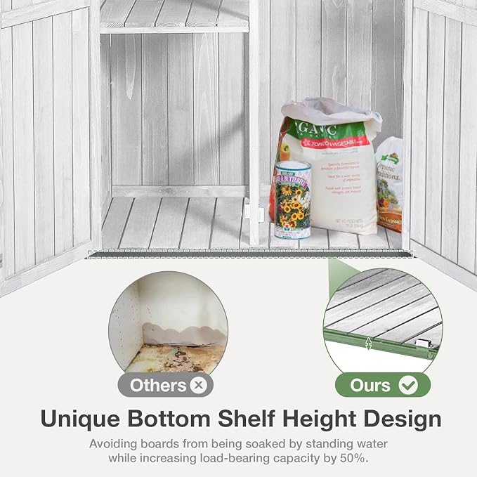 Outdoor Storage Shed with Floor and Waterproof Roof - Image 4