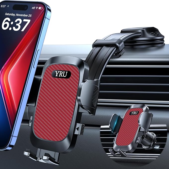YRU Cell Phone Automobile Cradles Dashboard Windshield Pickup Truck Phone Mount by YRU2025ProCarMount