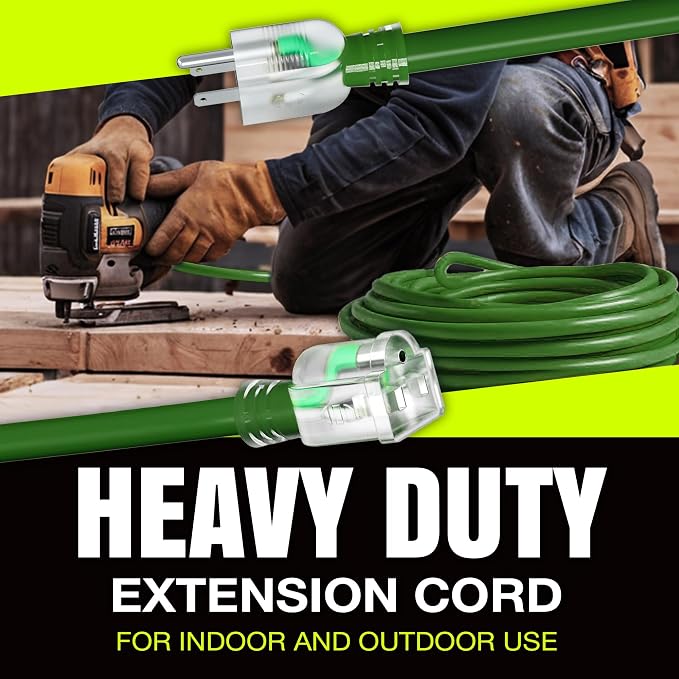 50ft Outdoor/Indoor Extension Cord 10/3 Gauge Ultra Heavy Duty 3 Prong SJTW - Image 7