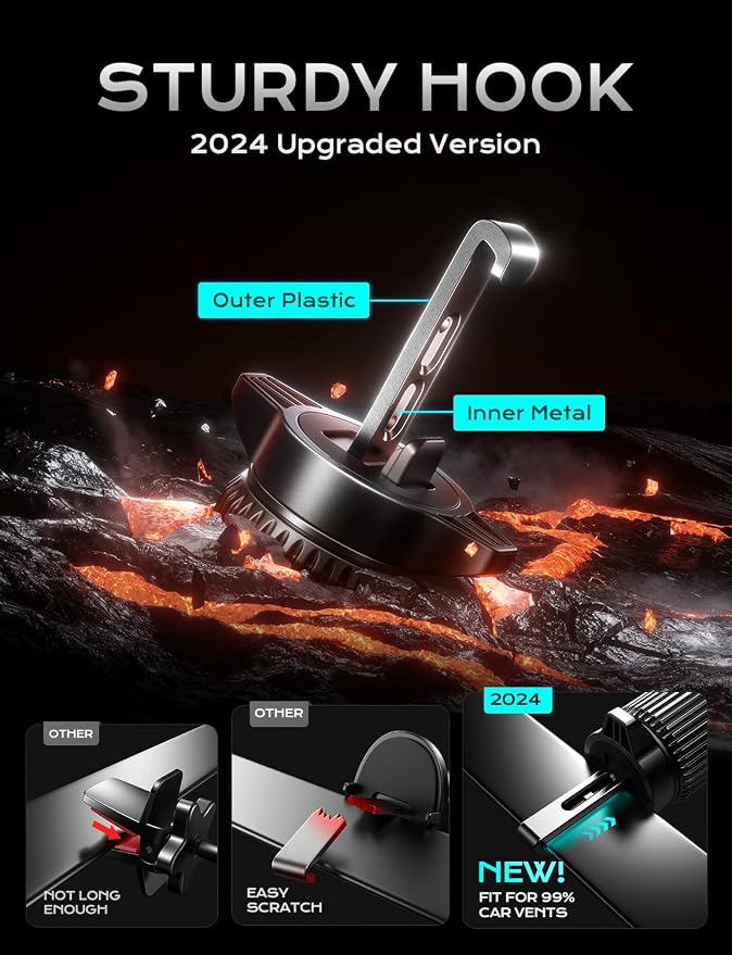 CHGeek 15W Wireless Car Charger – Auto-Clamping Qi Fast Charging Vent Mount - Image 5