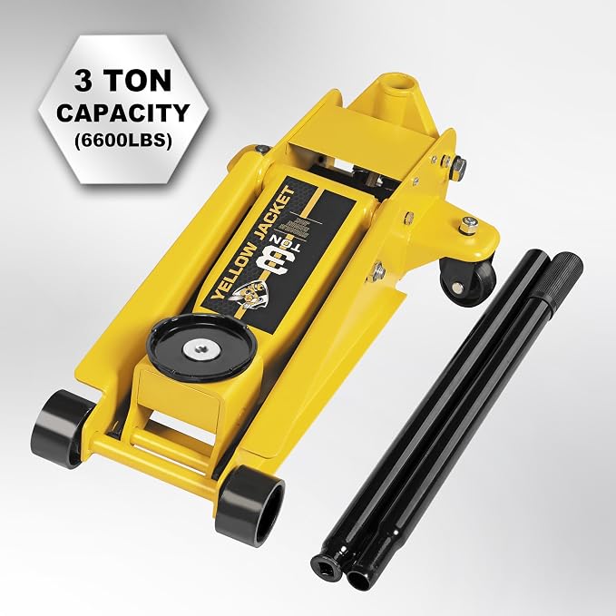 YELLOW JACKET Hydraulic Floor Jack, Quickly Lift Car Jack - Image 2