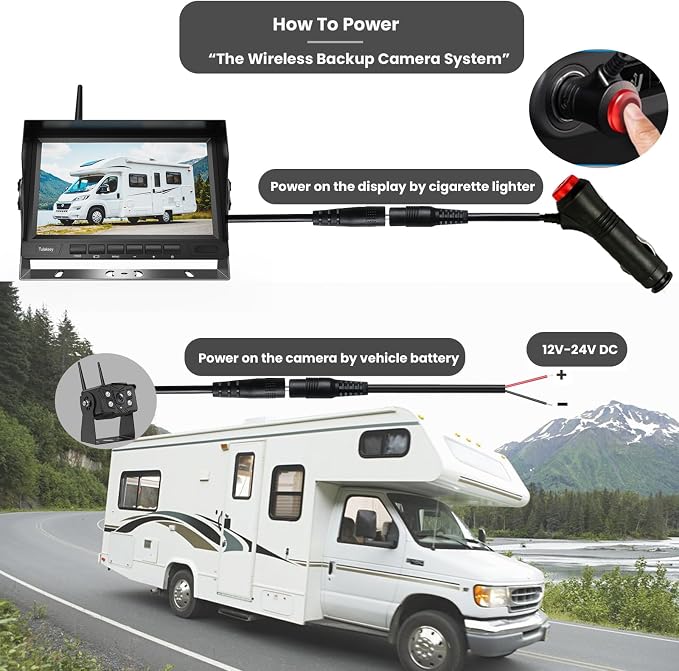 Wireless Backup Camera with Screen, Rear View Mirror Camera 1080P, Night Vision - Image 2