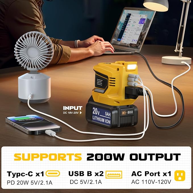 Power Inverter 200W Portable Power Station Generator Compatible - Image 3