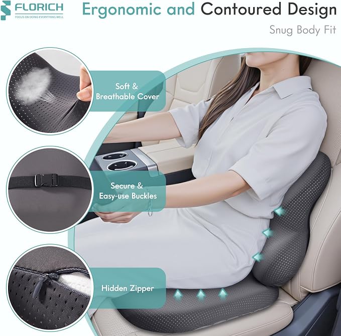 FLORICH Car Seat Cushion and Lumbar Support Pillow - Image 2