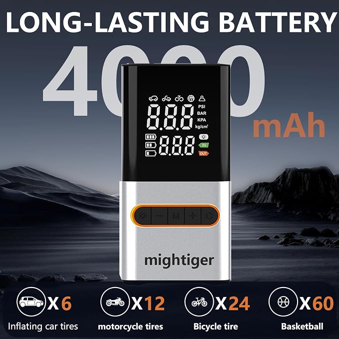 Tire Inflator Portable Air Compressor Cordless Mini Automatic Air Pump - Image 2