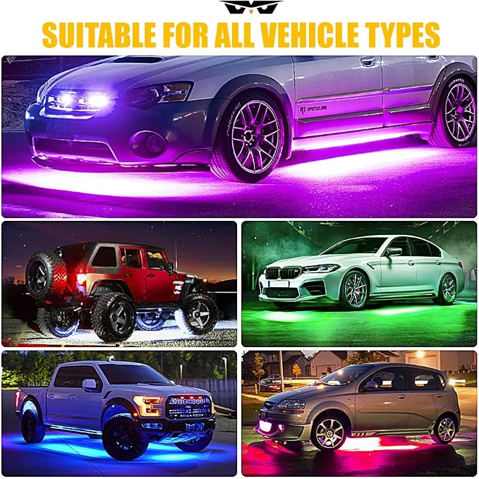 LUMENIX Double Row RGB LED Car Underglow Lights Kit, w/Dynamic Music & DIY Mode - Image 3