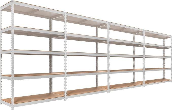 HOMEDANT White 5 Tier Laminated Boltless Heavy Duty Garage Storage Adjustable by TheBestOrganizingSolution