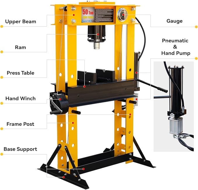 50T Hydralic Shop Press H-Frame Garage/Shop Floor Press - Image 4