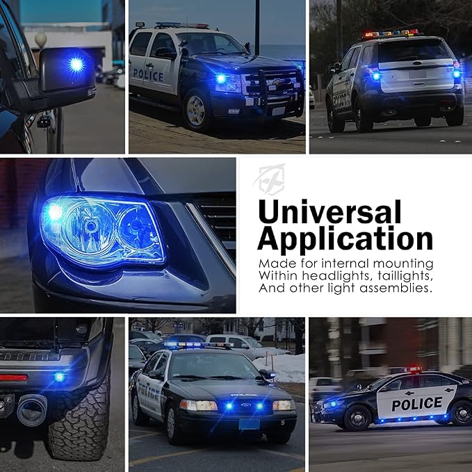 Xprite Blue LED Hideaway Strobe Police Lights Kit, 20 Flashing w/Control Panel - Image 5